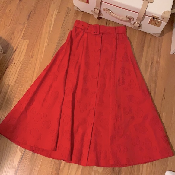 ANTHRO Maeve Sandra Belted Skirt, red - Picture 6 of 9
